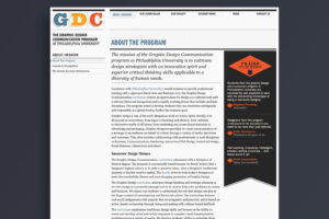 Philadelphia University Graphic Design Communication Microsite